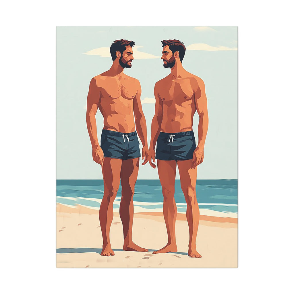 Beachside Couple Art Canvas — Stretched 1.5"