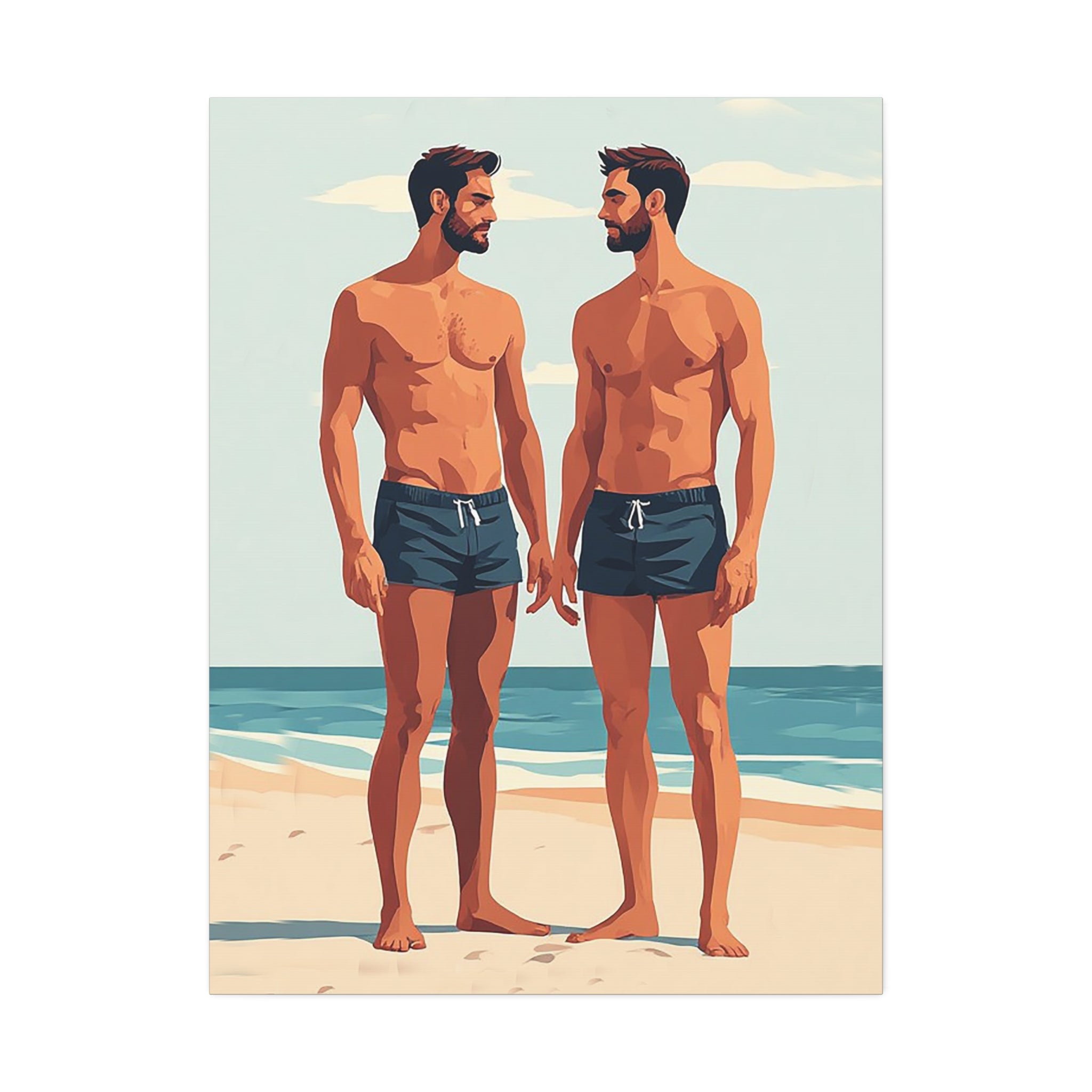 Beachside Couple Art Canvas — Stretched 1.5"