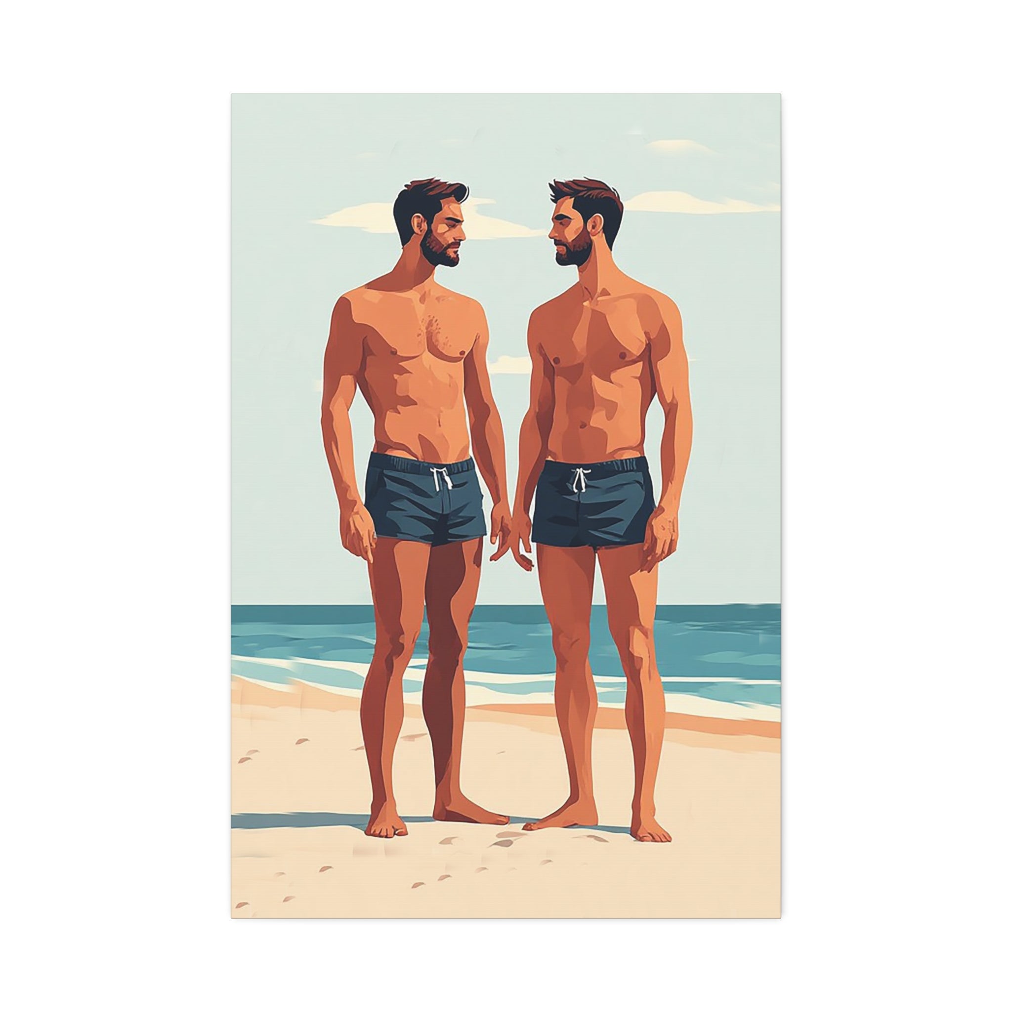 Beachside Couple Art Canvas — Stretched 1.5"