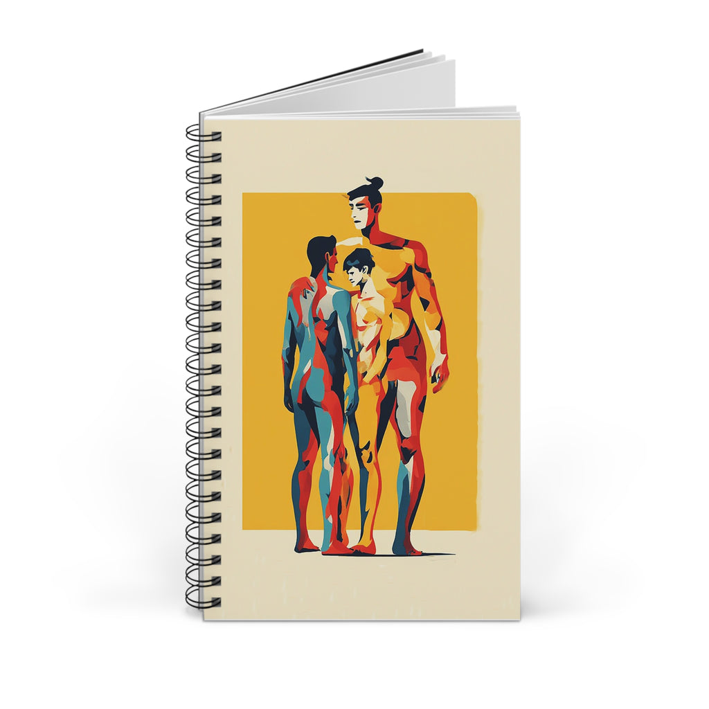 Artistic Trio Spiral Journal — Colorful Figurative Illustration Notebook
