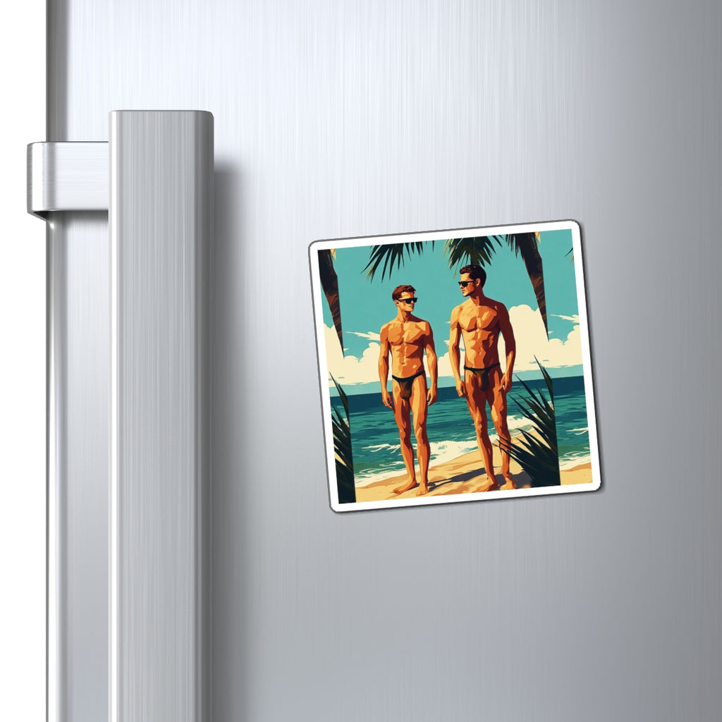 Beach Bros Magnetic Sticker — Retro Sunlit Lifeguard Magnet