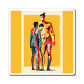 Figurative Art Magnet — Colorful Modern Family Illustration Refrigerator Magnet