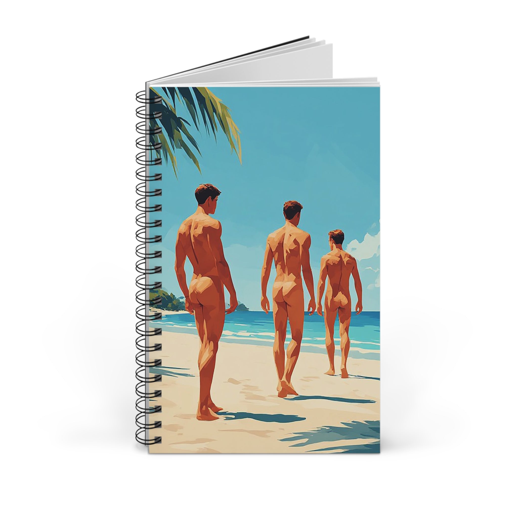 Spiral Journal — Retro Beach Walk Illustration