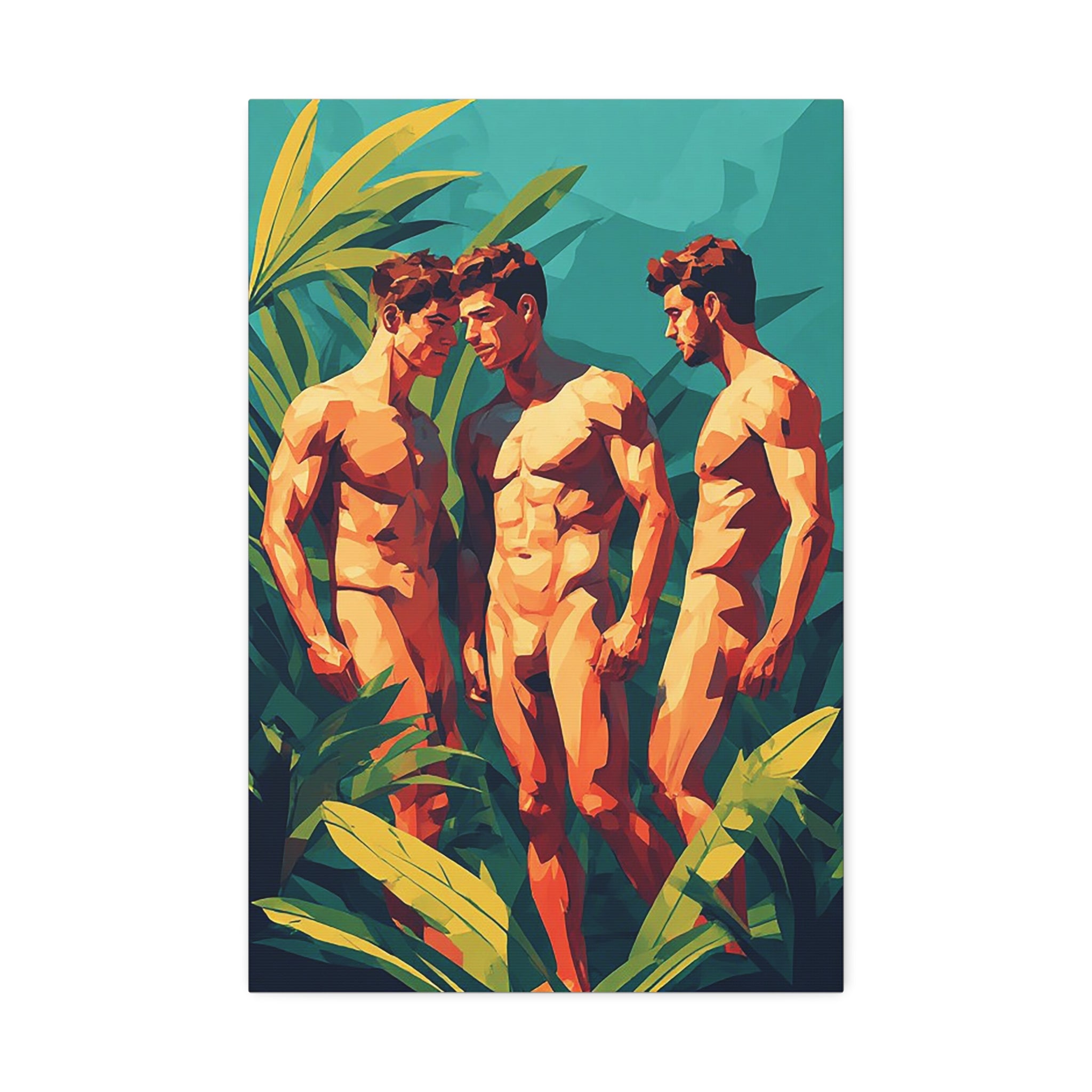 Tropical Trio Nude Art Canvas
