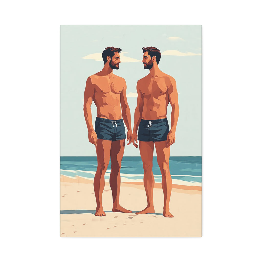 Beachside Couple Art Canvas — Stretched 1.5"