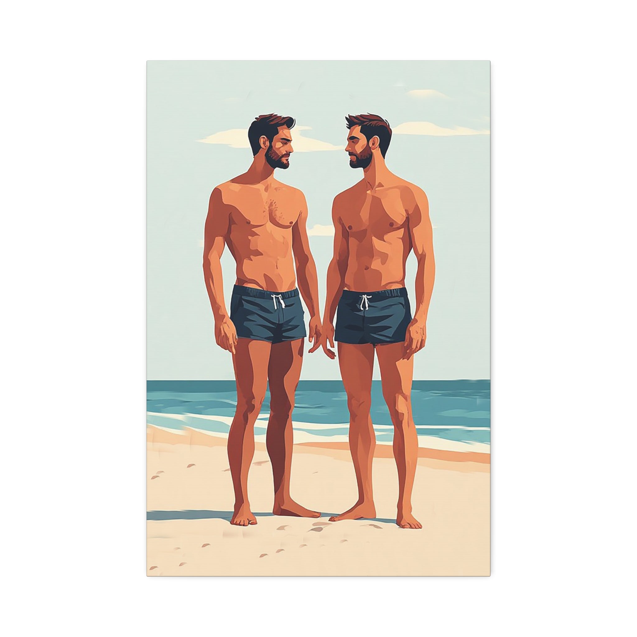 Beachside Couple Art Canvas — Stretched 1.5"