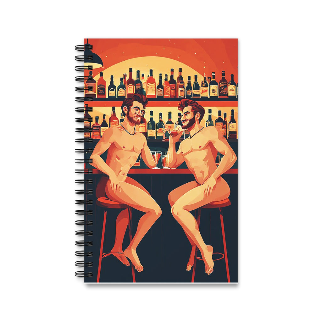 Naked Bar Buddies Spiral Journal — Gay Pride Cocktail Notepad