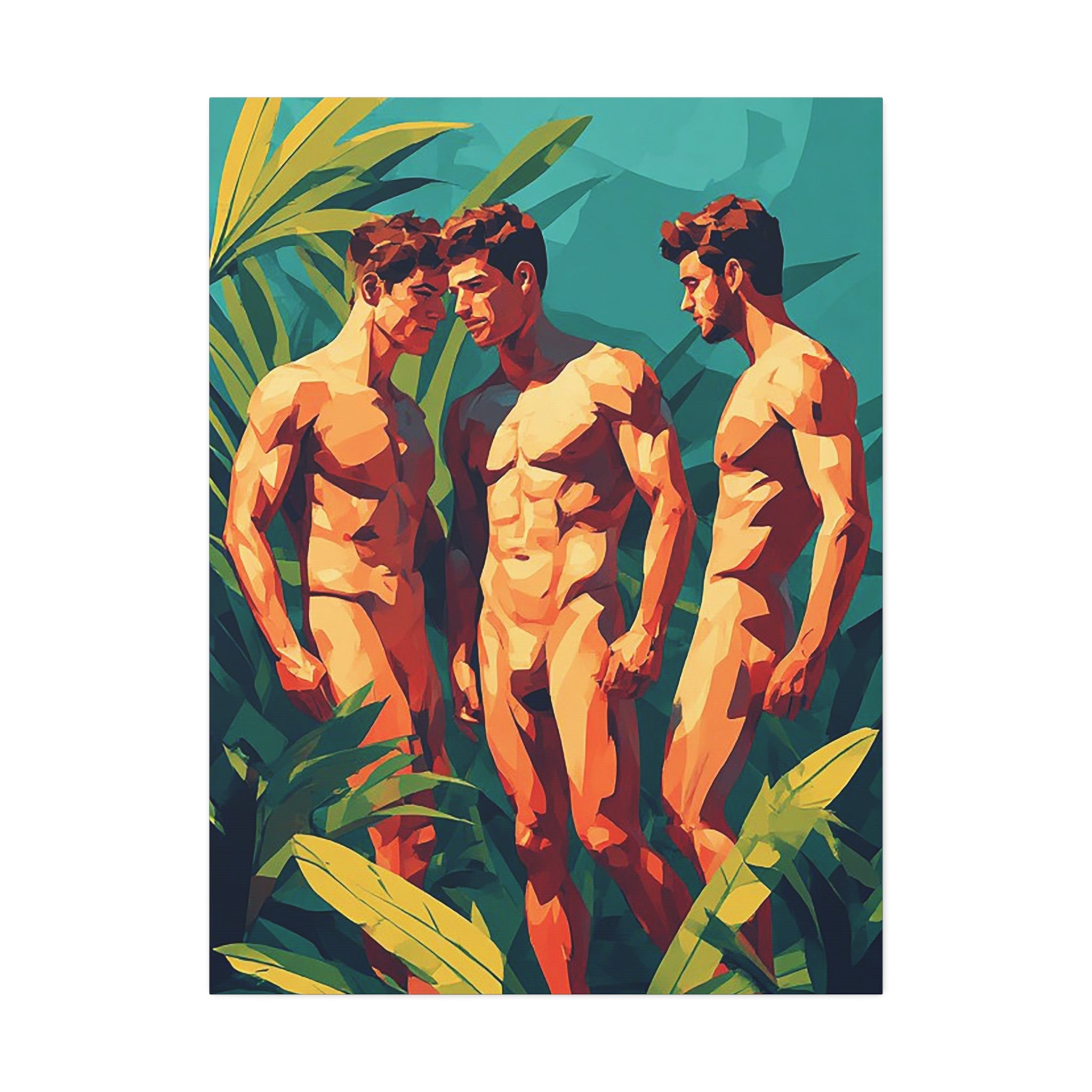 Tropical Trio Nude Art Canvas